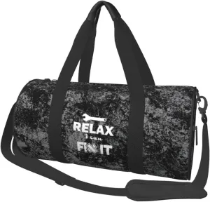 Don't Worry I Can Fix It Convertible Garment Bag with Shoulder Strap, Carry on Garment Duffel Bag for Men Women - Rolling Foldable for Travel Luggage Bags (Black)