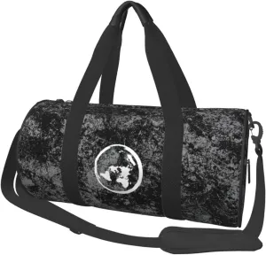 Earths Flat Map Convertible Garment Bag with Shoulder Strap, Carry on Garment Duffel Bag for Men Women - Rolling Foldable for Travel Luggage Bags (Black)