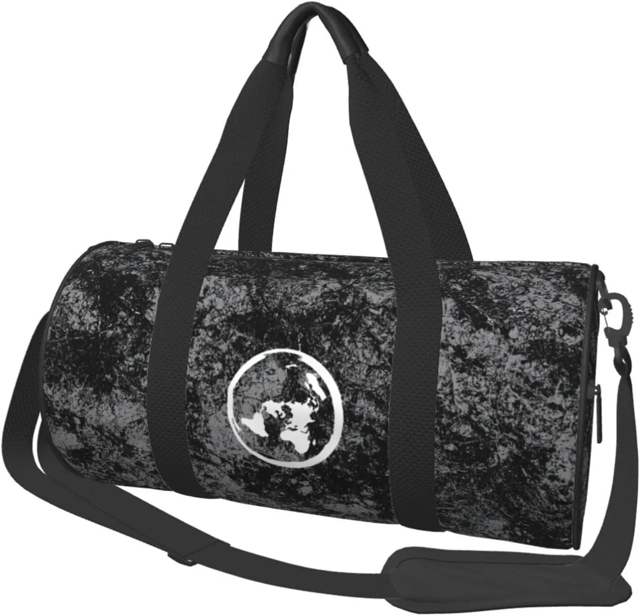 Earths Flat Map Convertible Garment Bag with Shoulder Strap, Carry on Garment Duffel Bag for Men Women - Rolling Foldable for Travel Luggage Bags (Black)