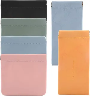 EKDJKK 6 Pcs Pocket Cosmetic Bag Squeeze Top, Small Makeup Bag Portable Waterproof Mini Travel Makeup Pouch Self-closing Makeup Purse for Women Cosmetics Headphones Jewelry