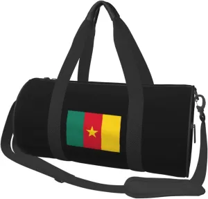 Flag of Cameroon Convertible Garment Bag with Shoulder Strap, Carry on Garment Duffel Bag for Men Women - Rolling Foldable for Travel Luggage Bags (Black)