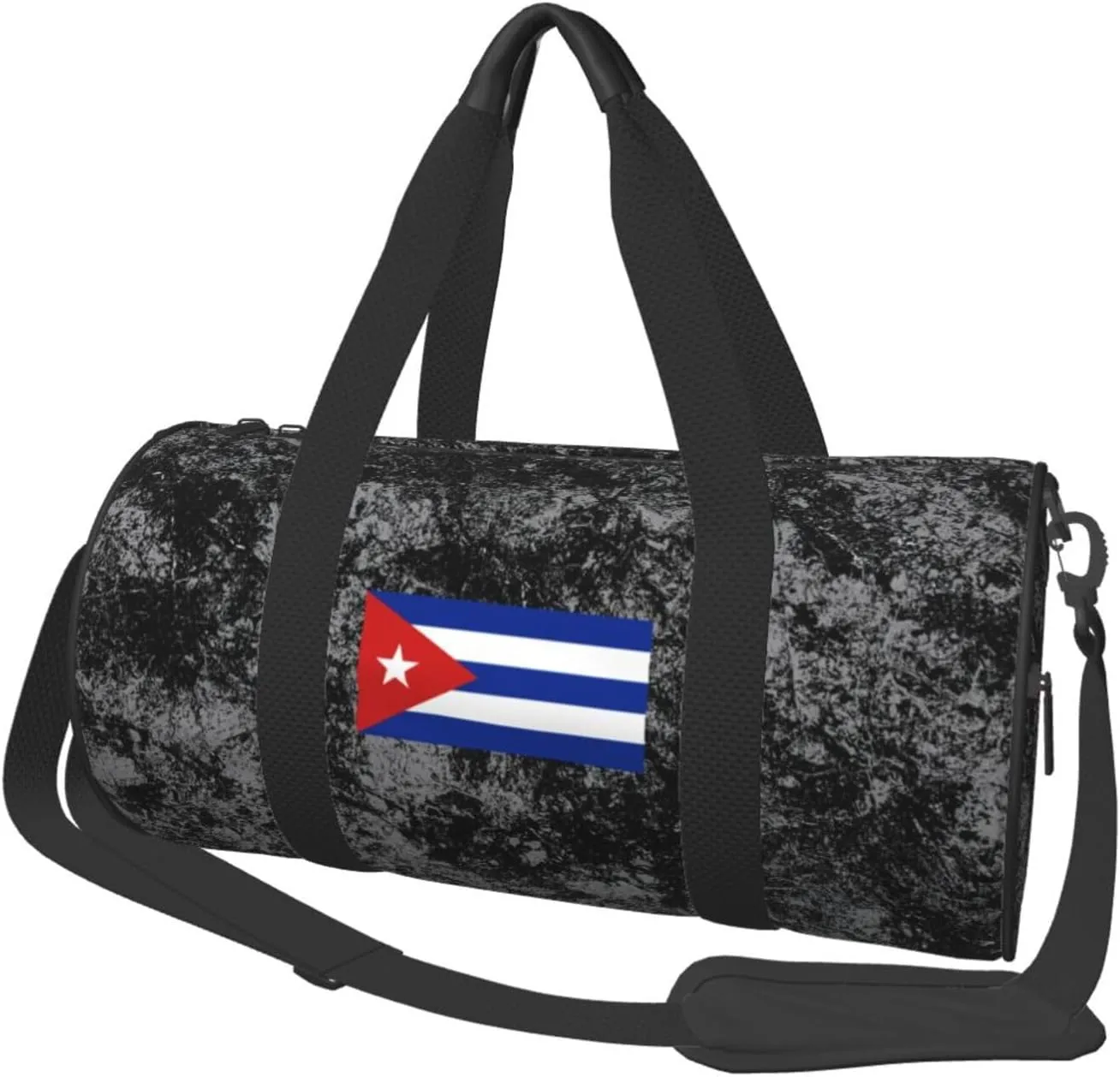 Flag of Cuba Convertible Garment Bag with Shoulder Strap, Carry on Garment Duffel Bag for Men Women - Rolling Foldable for Travel Luggage Bags (Black)