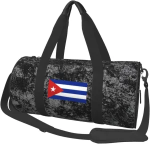 Flag of Cuba Convertible Garment Bag with Shoulder Strap, Carry on Garment Duffel Bag for Men Women - Rolling Foldable for Travel Luggage Bags (Black)