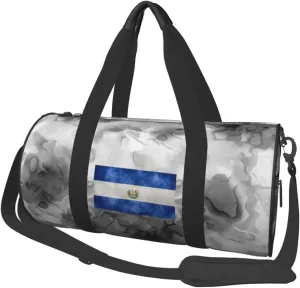 Flag of El Salvador Convertible Garment Bag with Shoulder Strap, Carry on Garment Duffel Bag for Men Women - Rolling Foldable for Travel Luggage Bags (Black)