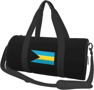 Flag of The Bahamas Convertible Garment Bag with Shoulder Strap, Carry on Garment Duffel Bag for Men Women - Rolling Foldable for Travel Luggage Bags (Black)