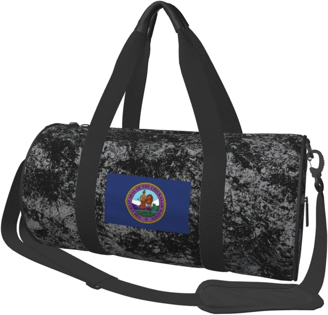 Flag of The Chickasaw Nation Convertible Garment Bag with Shoulder Strap, Carry on Garment Duffel Bag for Men Women - Rolling Foldable for Travel Luggage Bags (Black)