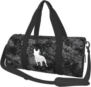 French Bulldogs Convertible Garment Bag with Shoulder Strap, Carry on Garment Duffel Bag for Men Women - Rolling Foldable for Travel Luggage Bags (Black)