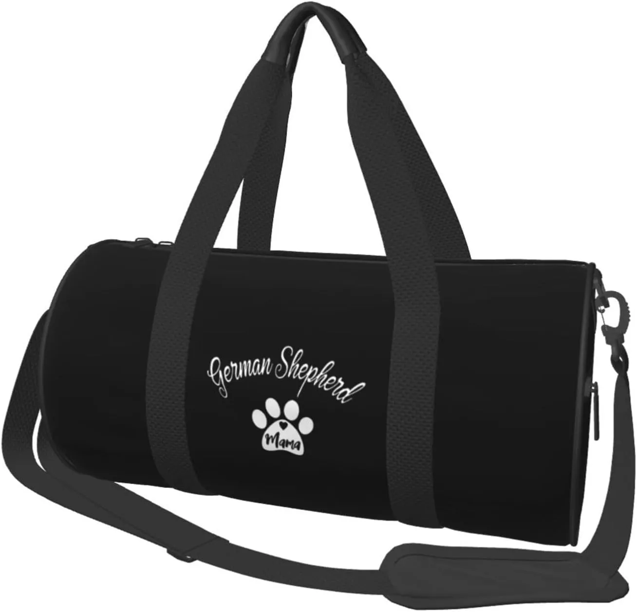 German Shepherd Dog Mom Paw Convertible Garment Bag with Shoulder Strap, Carry on Garment Duffel Bag for Men Women - Rolling Foldable for Travel Luggage Bags (Black)