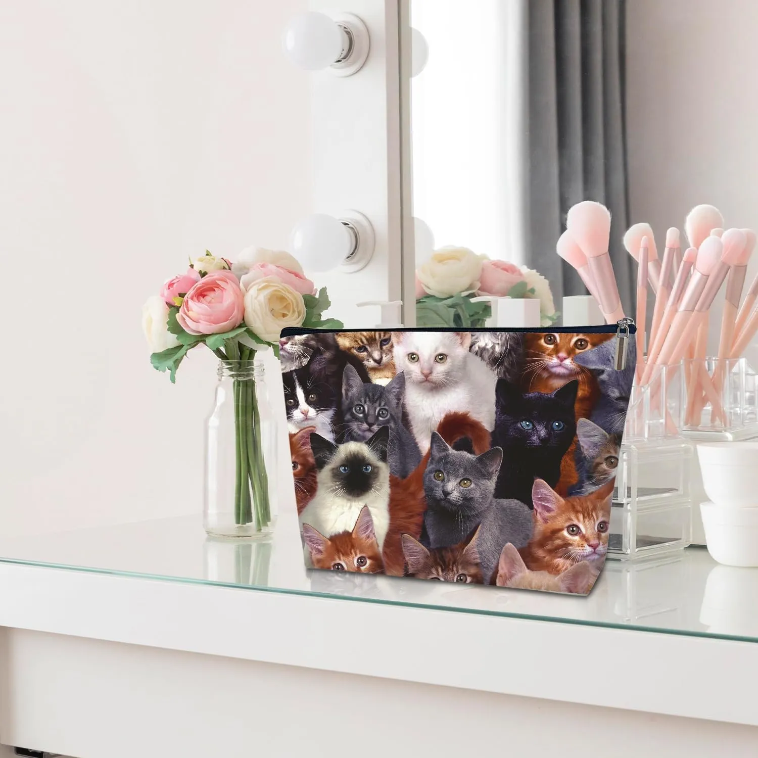 Gift Bag for Her - Cat Lover Makeup Purse, Travel Accessory -25