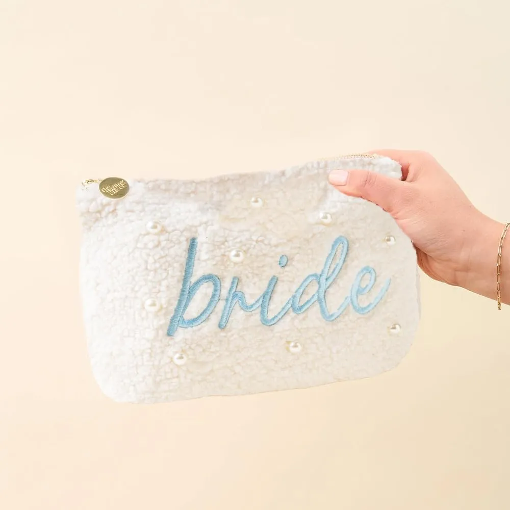 Gifts for Bride Travel Tote Honeymoon Travel Bag Sherpa Cosmetic Bag for Organizing Storing Jewelry and Accessories Cosmetic Case for Purse or Luggage
