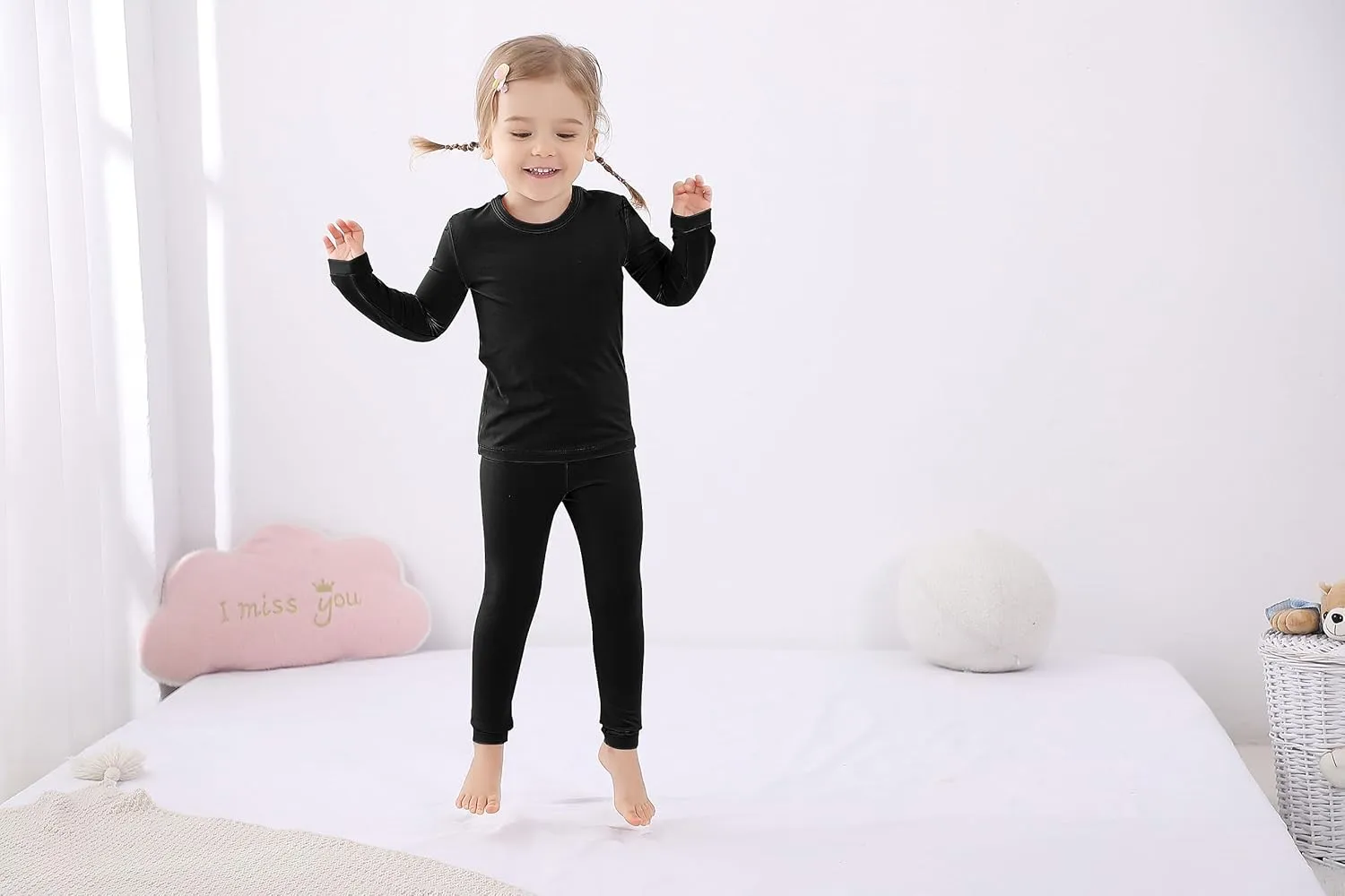GUISBY Rayon made from Bamboo Pajamas Sets, Kids Toddler Boys Girls Daily Snug Fit Sleepwear Set