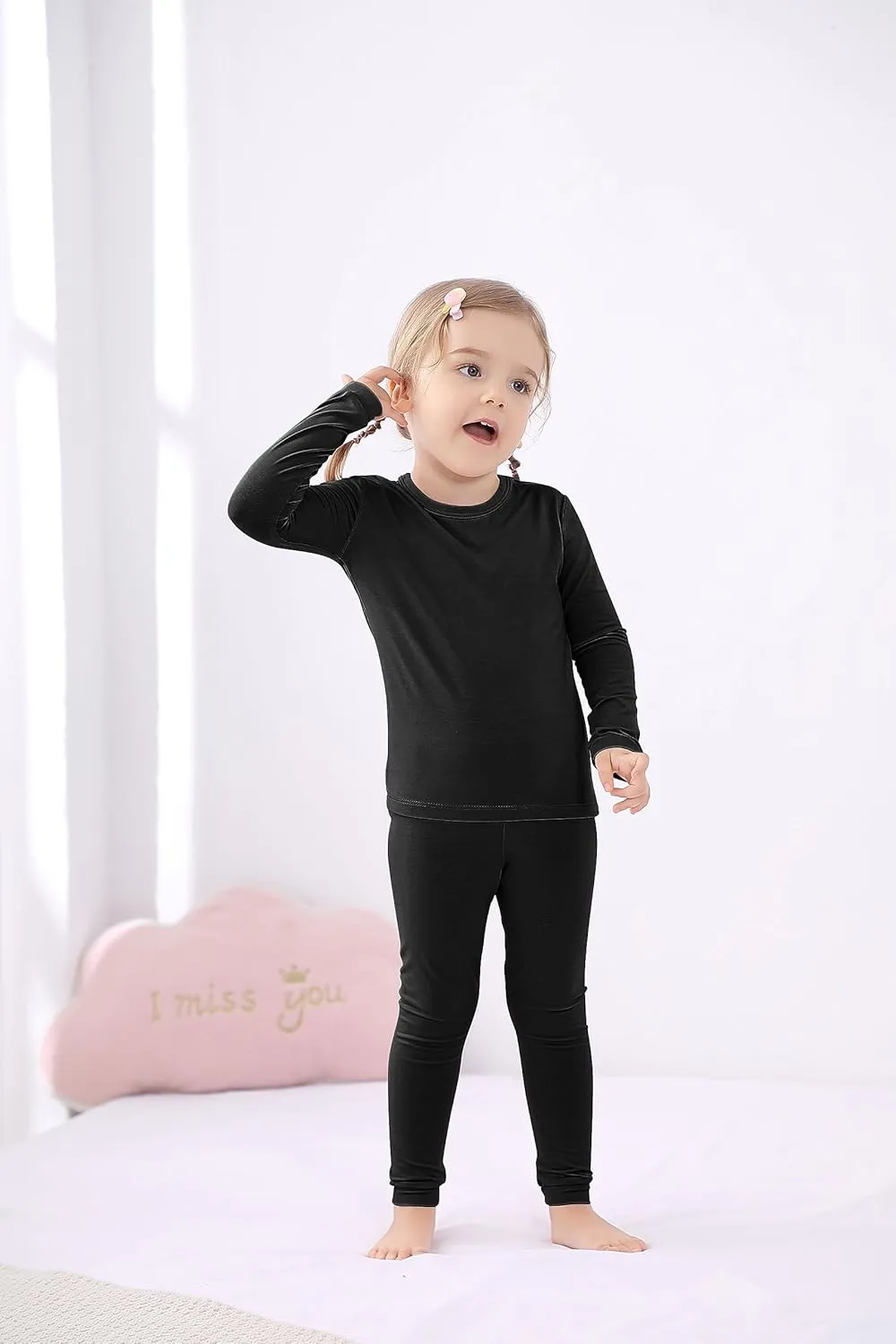 GUISBY Rayon made from Bamboo Pajamas Sets, Kids Toddler Boys Girls Daily Snug Fit Sleepwear Set