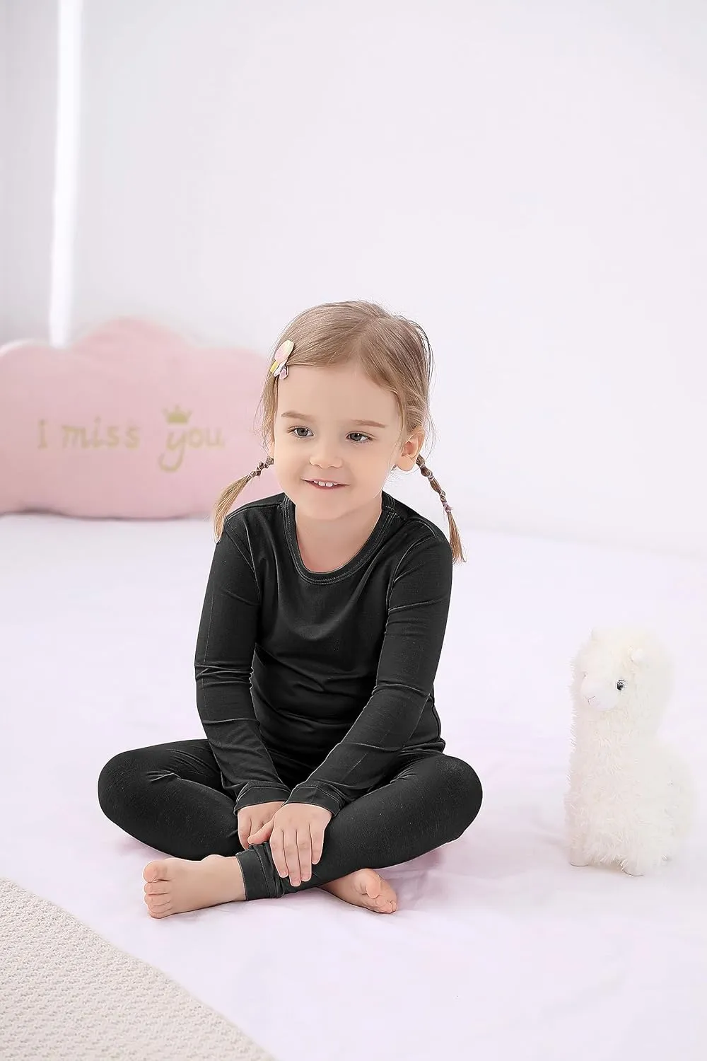 GUISBY Rayon made from Bamboo Pajamas Sets, Kids Toddler Boys Girls Daily Snug Fit Sleepwear Set