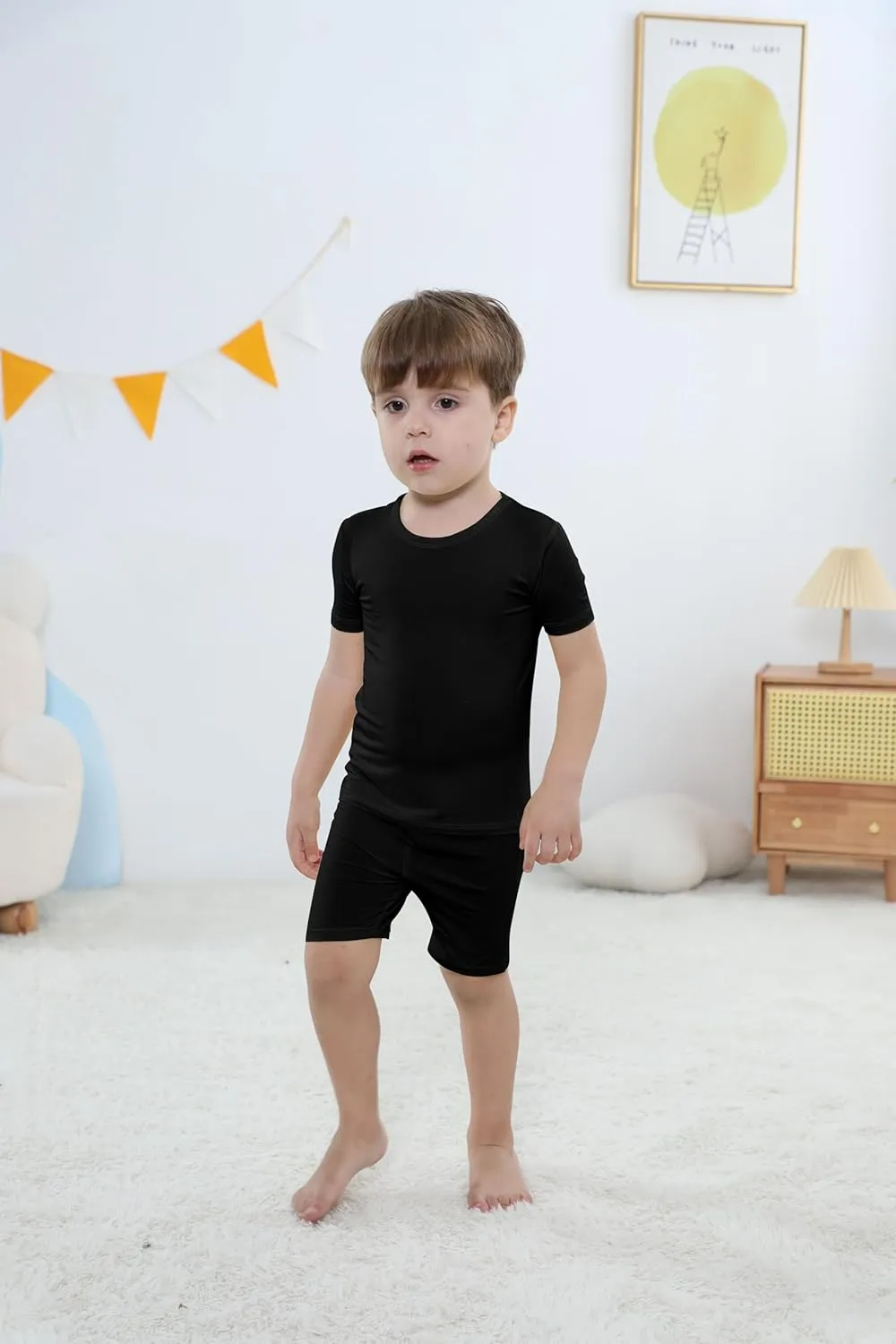 GUISBY Rayon of Bamboo Baby Toddler Kids Girls Boys Soft Short Pjs Cool Summer Pajamas 2pcs Sets