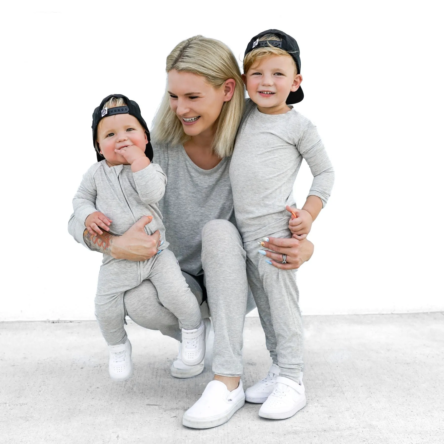 Heather Gray Small Ribbed Two-Piece Set