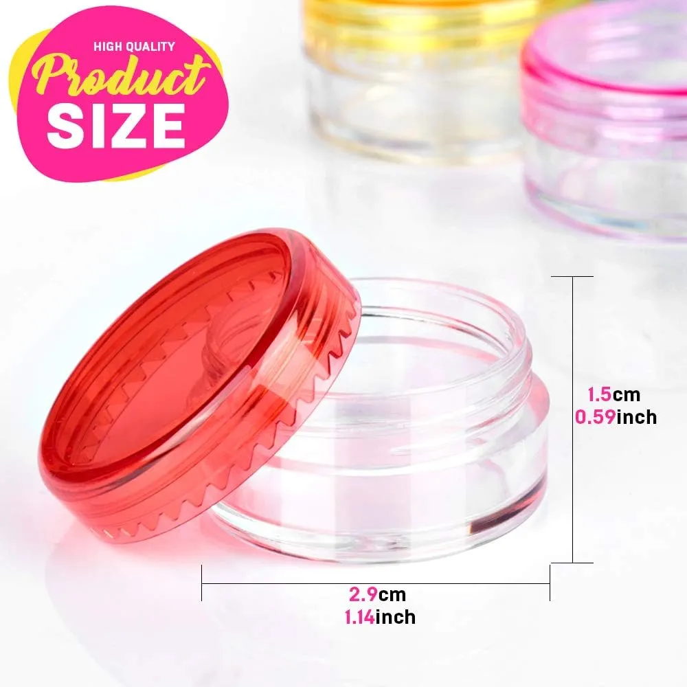 HNYYZL Sample Container,5 Gram Empty Plastic Cosmetic Pot Jars for Eye Shadow Nails Powder Jewelry Cosmetic Lip Balm Lip Gloss Cream Lotion(10 colors, 100 Pcs)