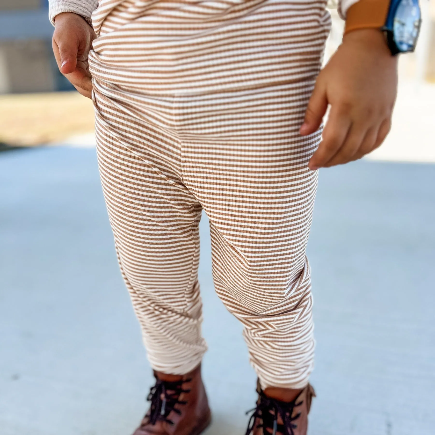 Honey Stripe Small Ribbed Two-Piece Set