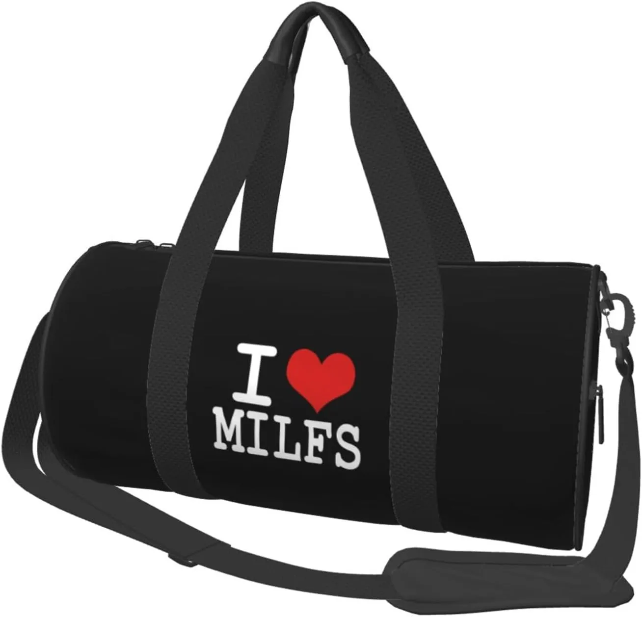 I Love Milfs Convertible Garment Bag with Shoulder Strap, Carry on Garment Duffel Bag for Men Women - Rolling Foldable for Travel Luggage Bags (Black)