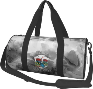 I'd Rather Be at The Casino Convertible Garment Bag with Shoulder Strap, Carry on Garment Duffel Bag for Men Women - Rolling Foldable for Travel Luggage Bags (Black)