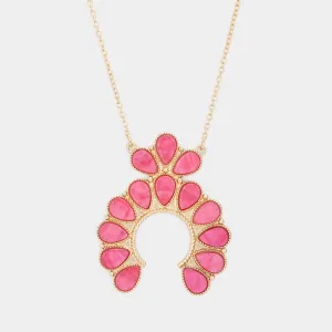 iLLASPARKZ Celluloid Acetate Teardrop Squash Blossom Pendant Long Necklace