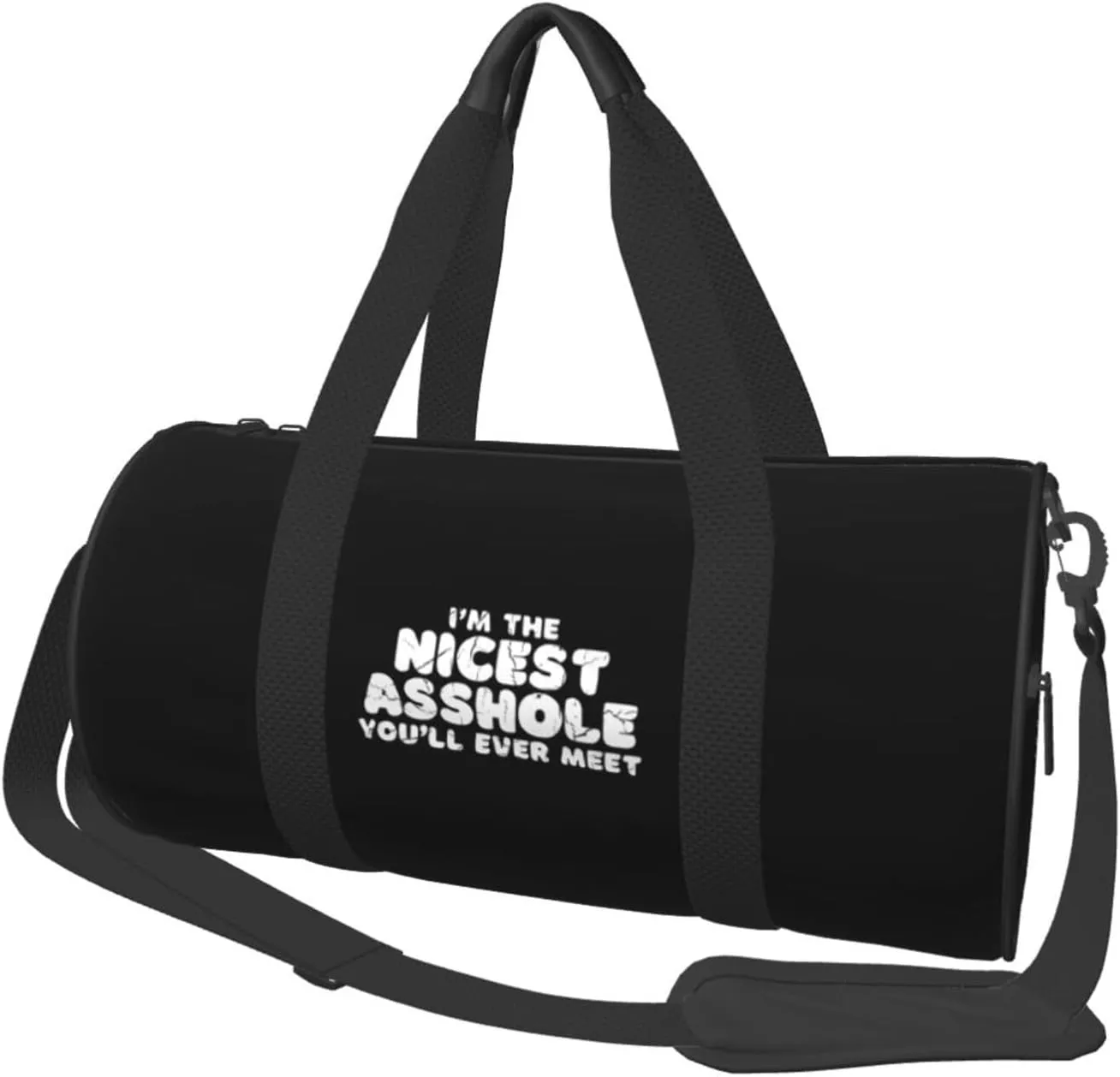 I'm The Nicest Asshole Youll Ever Meet Convertible Garment Bag with Shoulder Strap, Carry on Garment Duffel Bag for Men Women - Rolling Foldable for Travel Luggage Bags (Black)