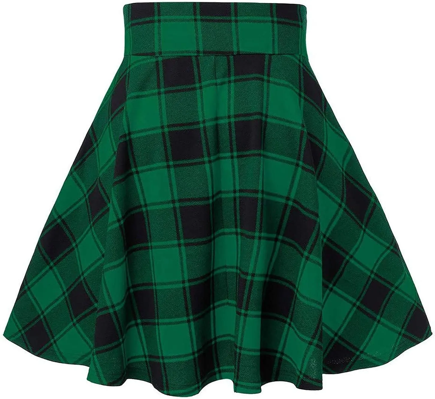 Irish Tartan Skirts for Women Gothic High Waisted Cross Tied Plaid A Line Pleated Mini Short Skirt