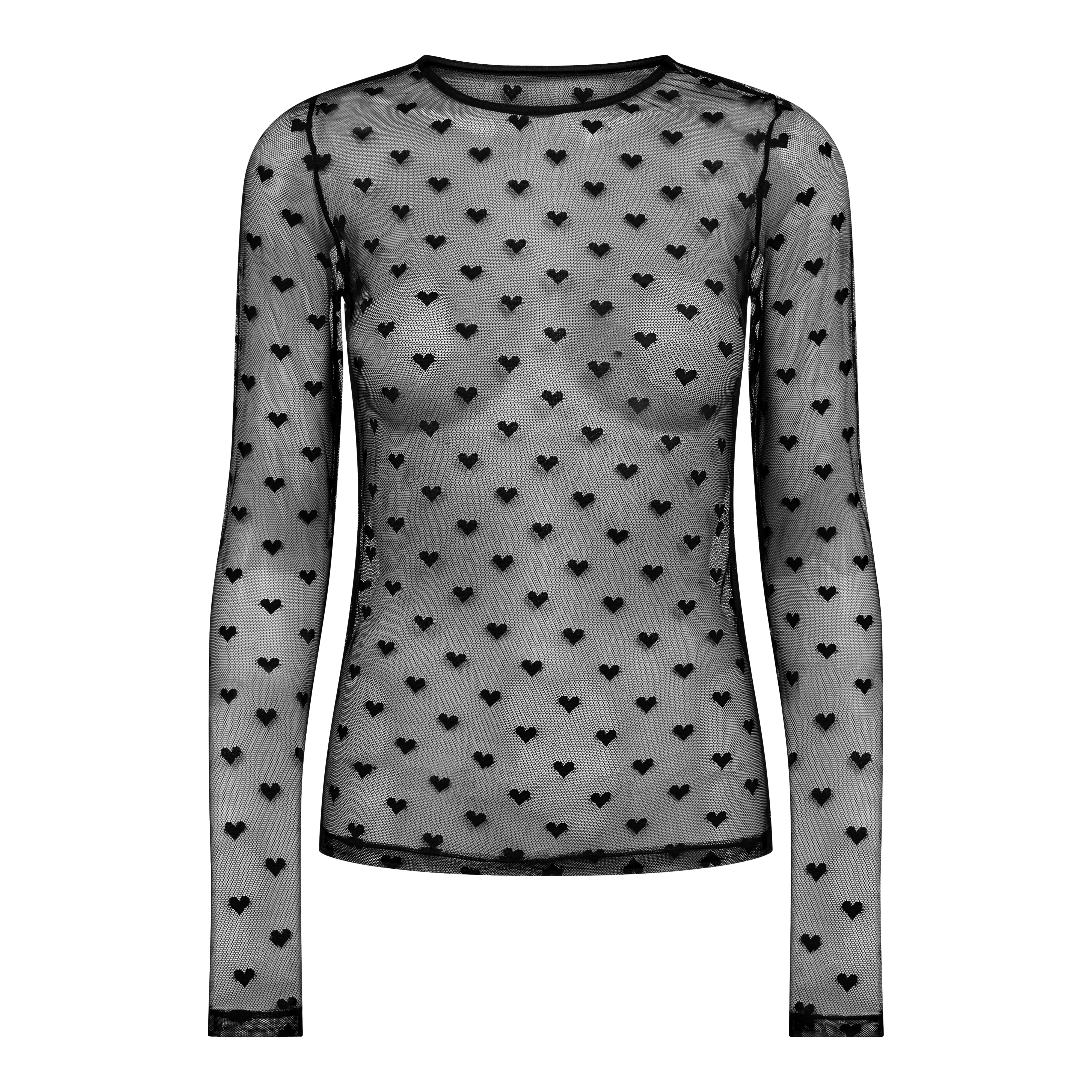 ISA-LS-LACE-BLOUSE - BLACK HEART