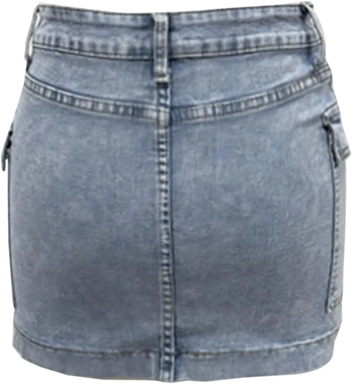 Jean Skirts for Women A-Line High Waisted Summer Casual Cargo Skirts Trendy Going Out Mini Skirts with Pockets
