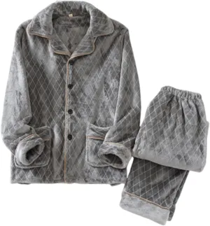 JOAU Fuzzy Flannel Pajamas Set Women Winter Warm Fluffy Loungewear Soft Fleece 2 Piece Plush Sleepwear Button Tops Pj Pants