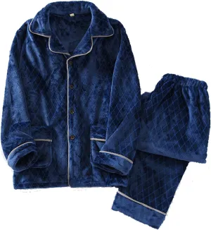 JOAU Fuzzy Flannel Pajamas Set Women Winter Warm Fluffy Loungewear Soft Fleece 2 Piece Plush Sleepwear Button Tops Pj Pants
