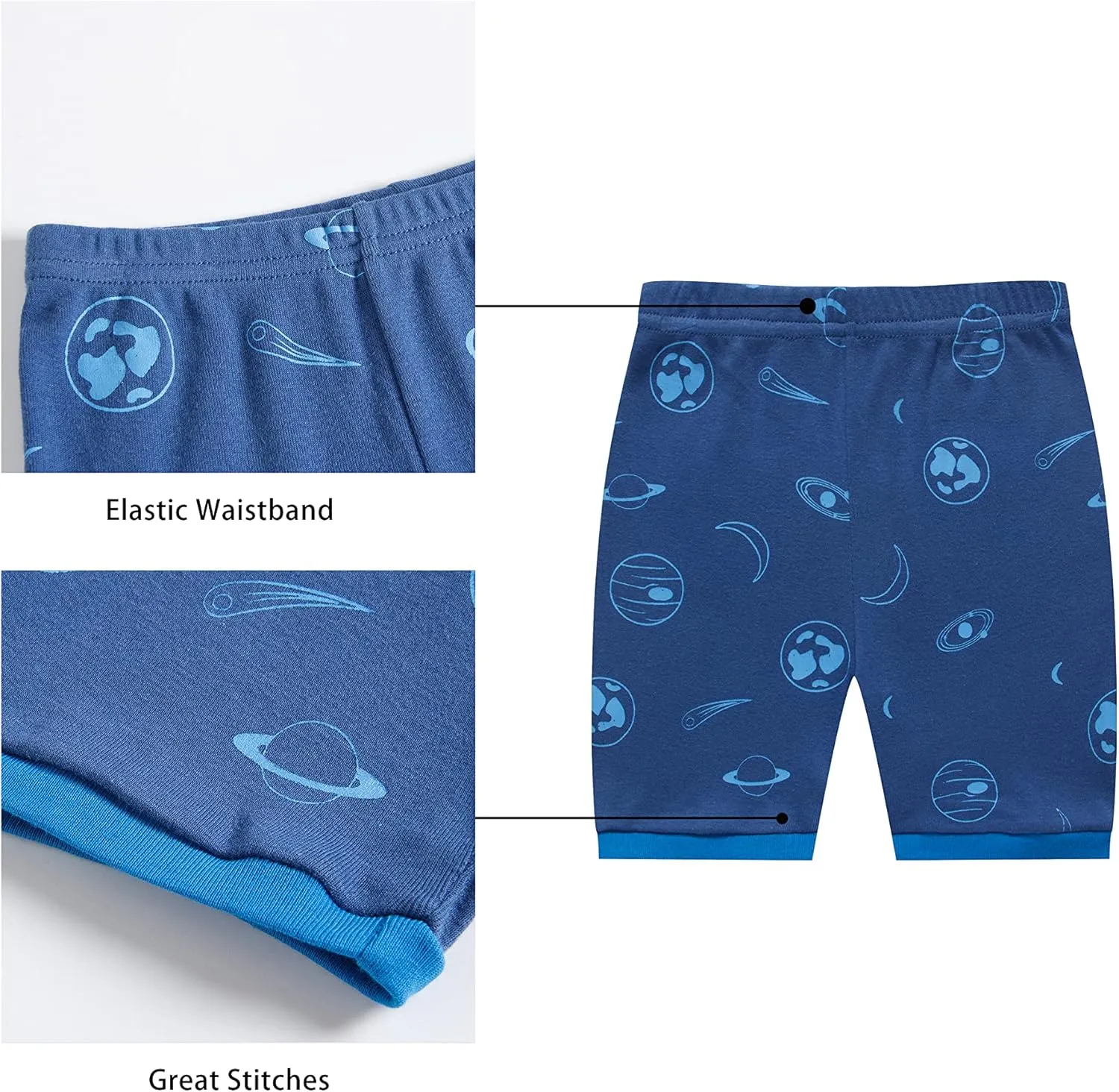 KikizYe Boys Short Sleeve Pajamas Kids Summer Pjs Children Pajamas
