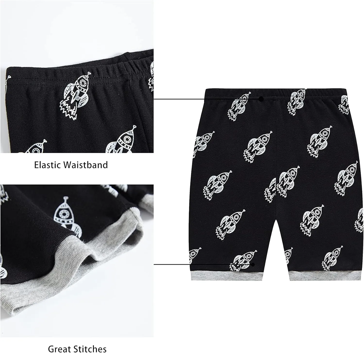 KikizYe Boys Short Sleeve Pajamas Kids Summer Pjs Children Pajamas