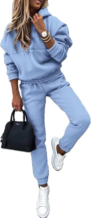KYLASIEN Women's 2 Piece Tracksuit Fall Outfits 2024 Long Sleeve Hoodie Oversized Sweatshirt Sweatpants Y2K Sweatsuit Set