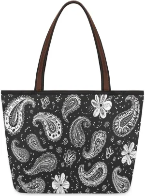 Large Tote Bag For Women Alphabet Chart Dinosaur Work Cloth Bags With Zipper Reusable Grocery