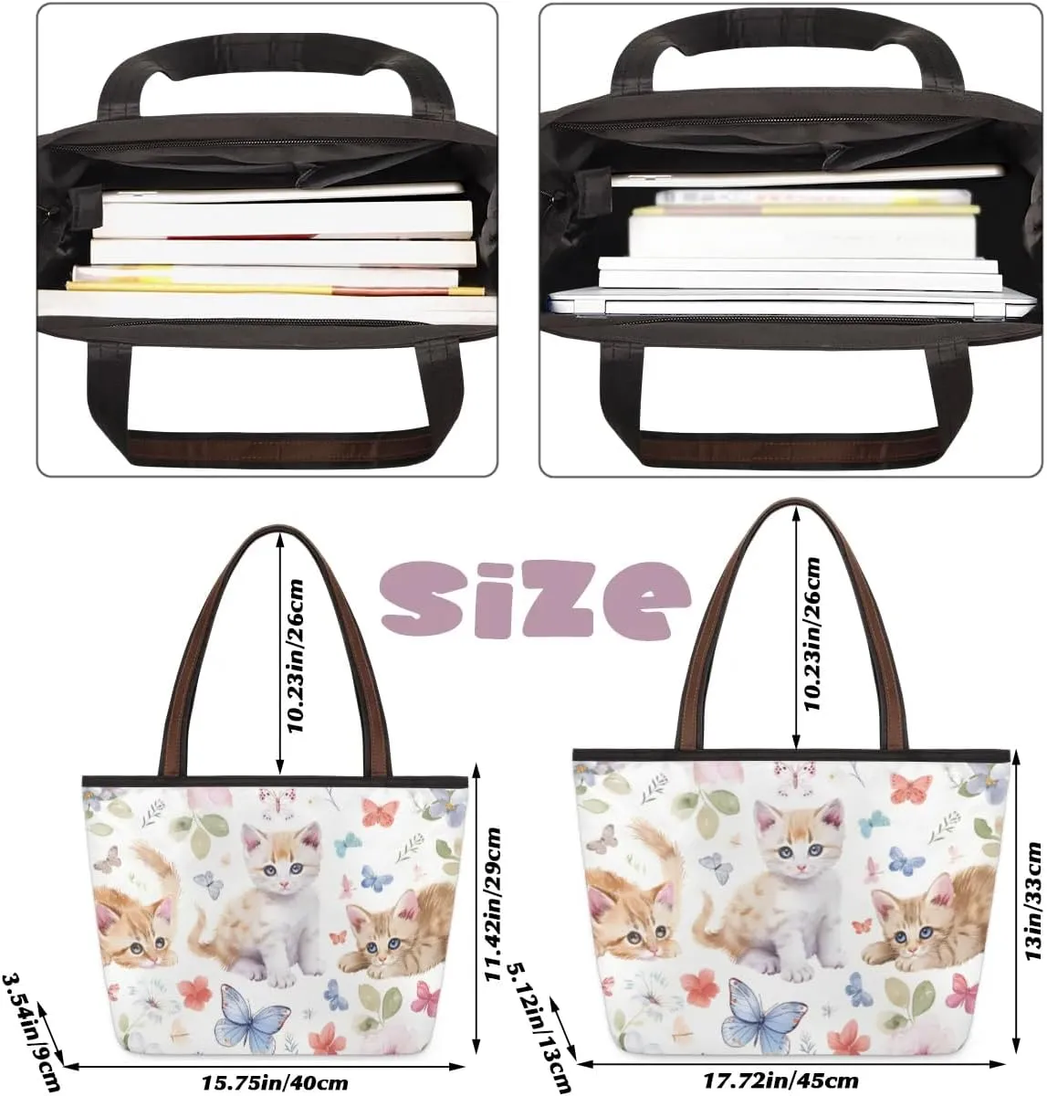 Large Tote Bag For Women Alphabet Chart Dinosaur Work Cloth Bags With Zipper Reusable Grocery