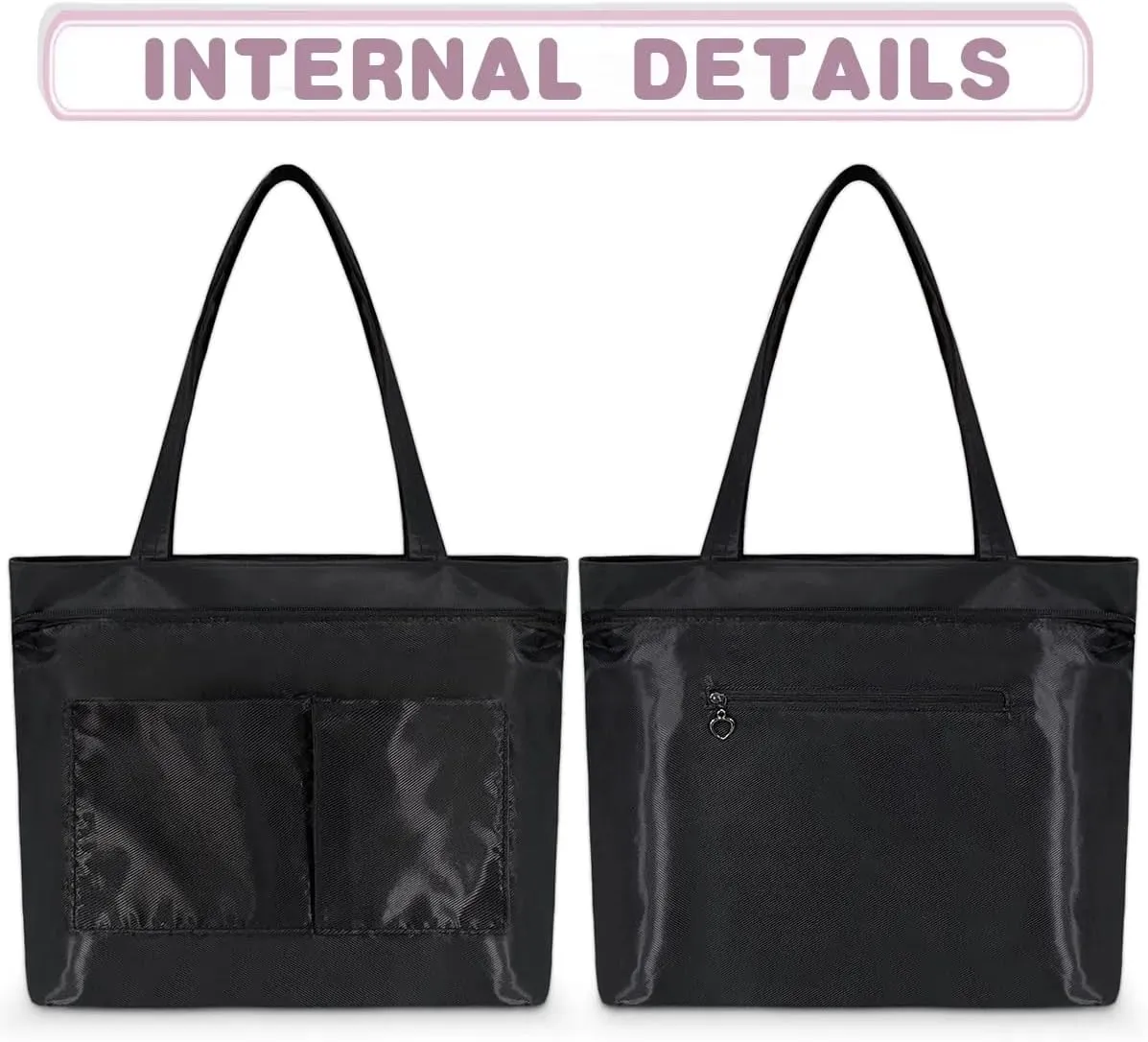 Large Tote Bag For Women Alphabet Chart Dinosaur Work Cloth Bags With Zipper Reusable Grocery