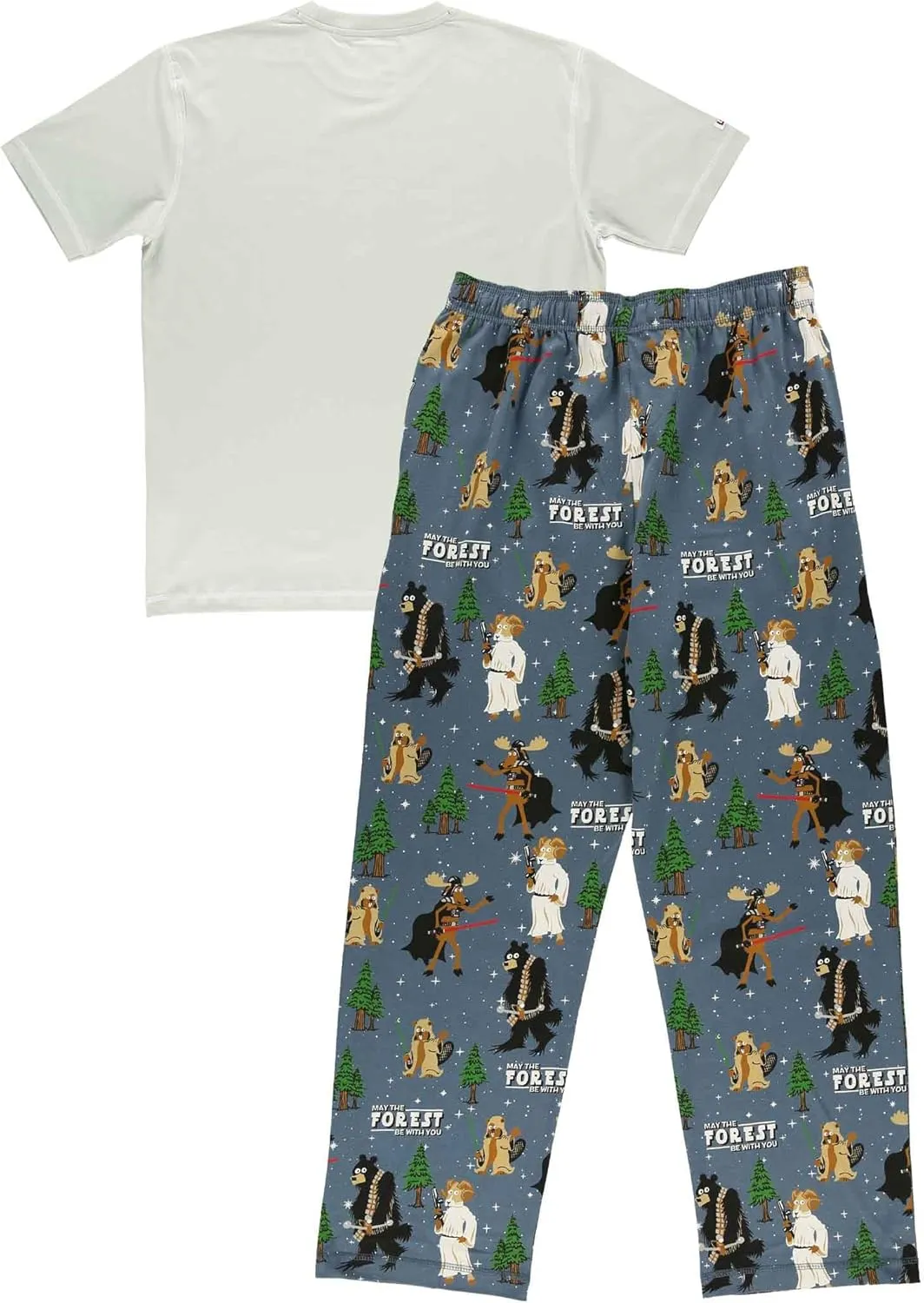 Lazy One Pajama Sets for Men, Short Sleeve Cotton Pajama Shirt and Pants with Funny Animal Prints, Comfy Pajamas for Men
