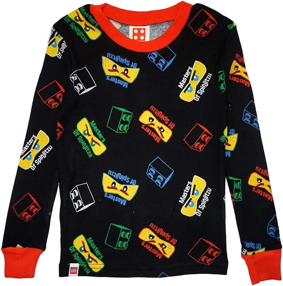 LEGO Ninjago Boys Pajama Set, 4 Piece PJ Set, Long Sleeve, Long Pant,Glow in the Dark