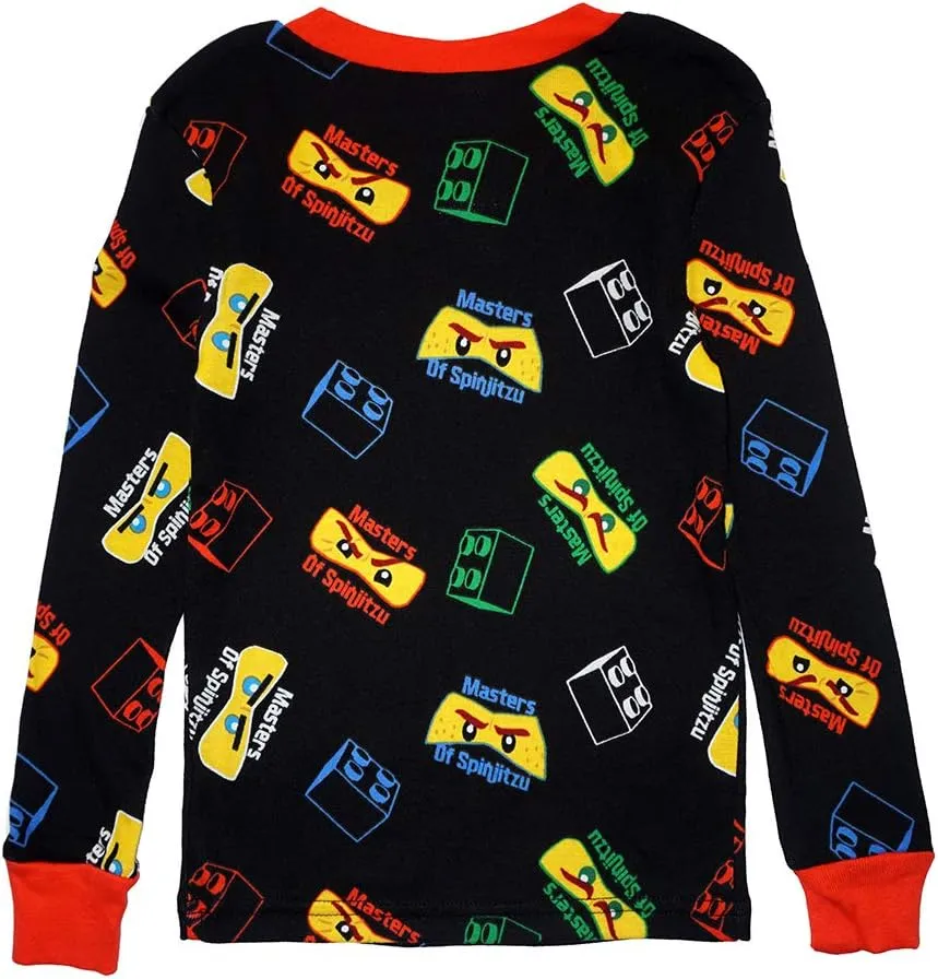 LEGO Ninjago Boys Pajama Set, 4 Piece PJ Set, Long Sleeve, Long Pant,Glow in the Dark