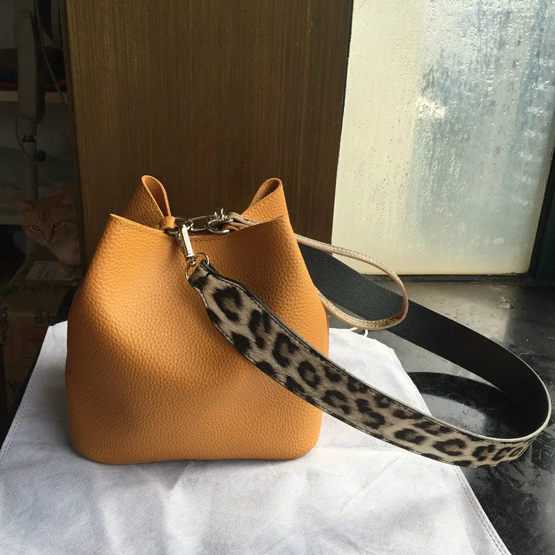 Leopard Print Bucket Bag