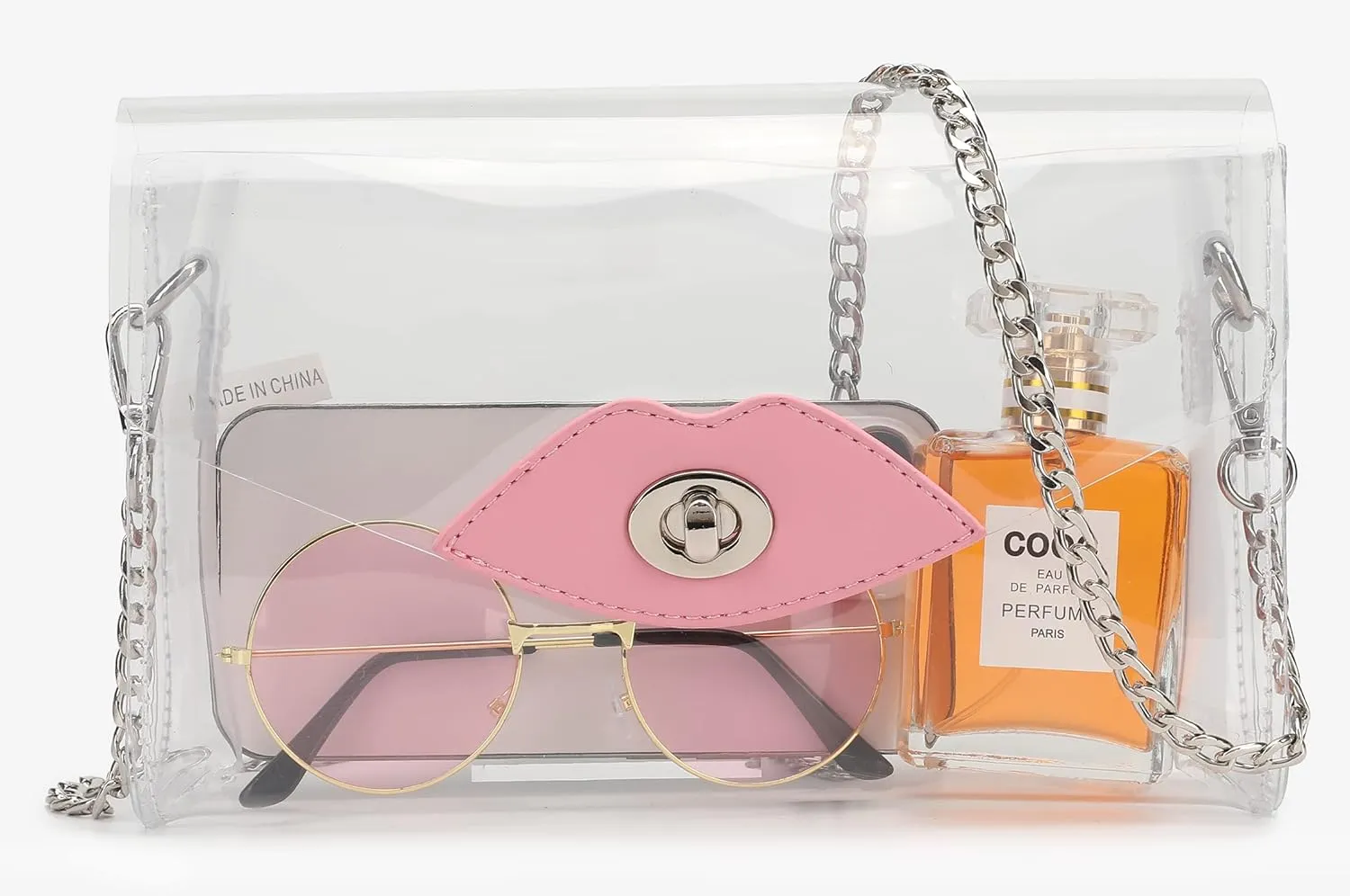 lola mae Small Clear Bag for Women See through Transparent Clutch Crossbody Shoulder Purse for Concert Sport Event