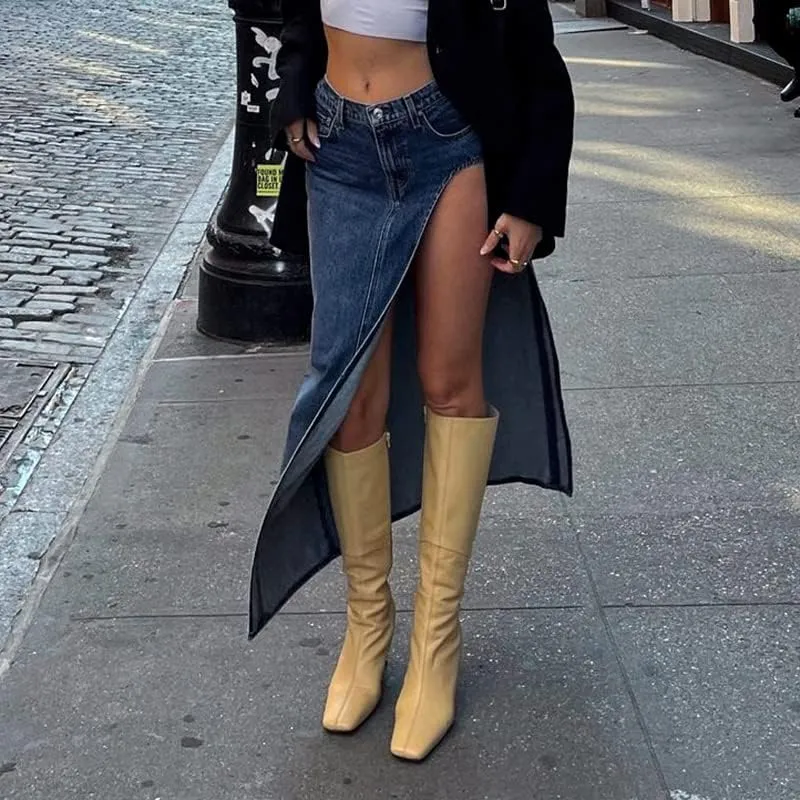 Long Cargo Skirts for Women with Pockets Low Rise Drawstring Shirred Baggy Skirt E Girls Vintage Harajuku Streetwear