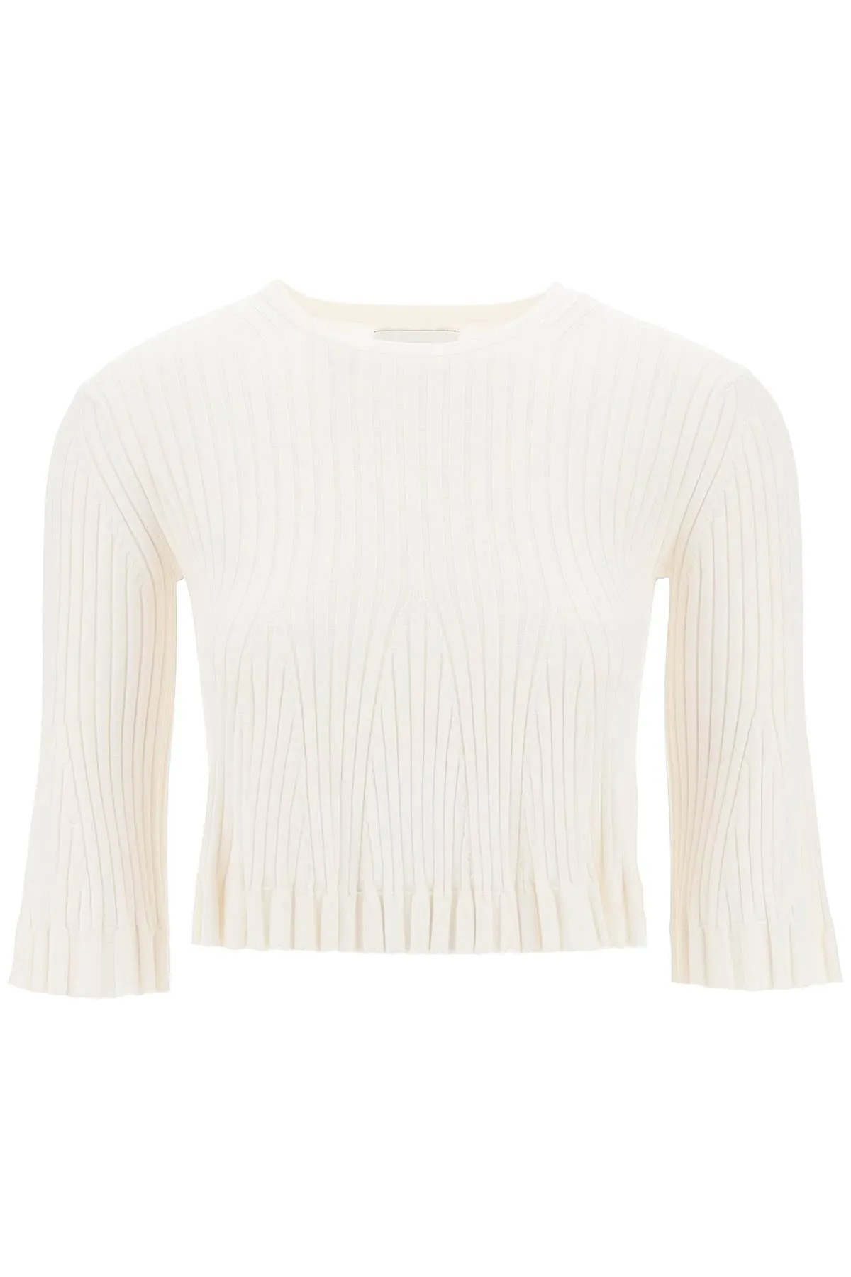 Loulou Studio Silk And Cotton Knit Ammi Crop Top In
