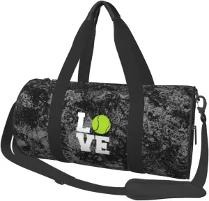 Love Tennis Ball Convertible Garment Bag with Shoulder Strap, Carry on Garment Duffel Bag for Men Women - Rolling Foldable for Travel Luggage Bags (Black)