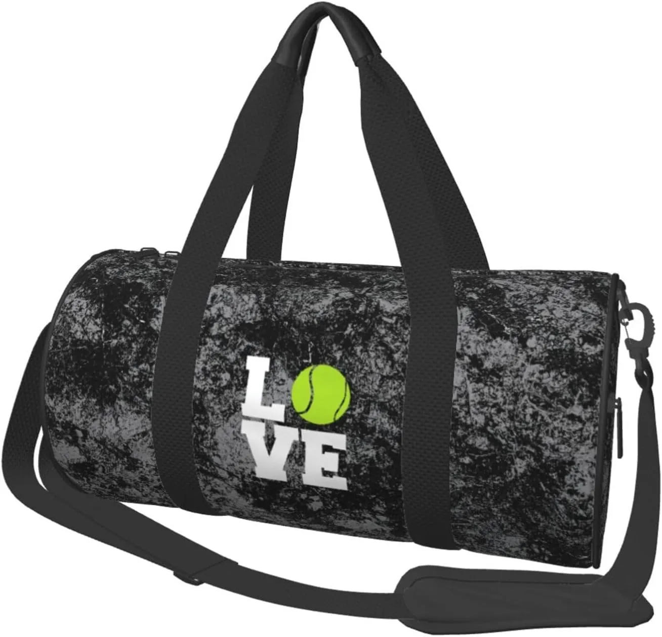 Love Tennis Ball Convertible Garment Bag with Shoulder Strap, Carry on Garment Duffel Bag for Men Women - Rolling Foldable for Travel Luggage Bags (Black)