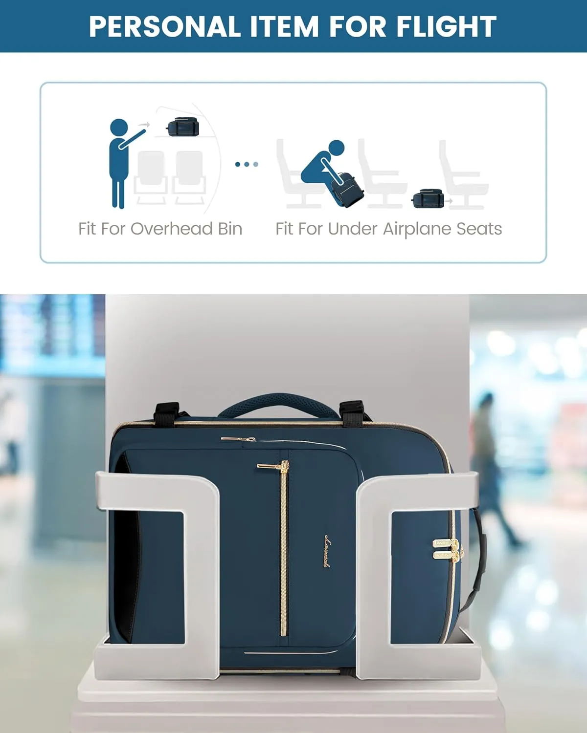 LOVEVOOK Travel Backpack, 40L Carry on Backpack with 3 Packing Cubes, 17 Inch Water Resistant Luggage Computer Daypack College Weekender Overnight Bag for Men & Women, Dark blue green-Black