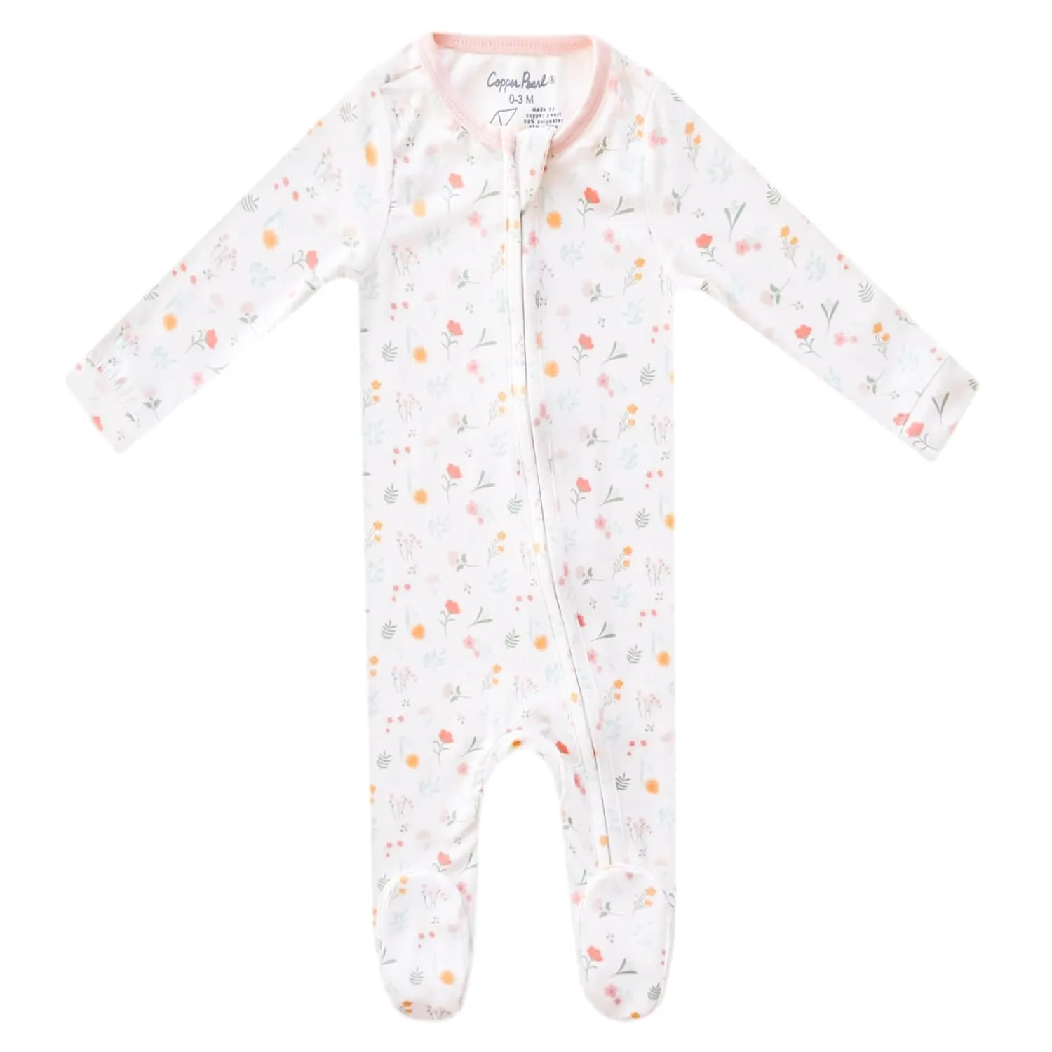 Mabel Copper Pearl Zip-Up Footie Baby Pajamas: Ultra-Soft Boys & Girls Pajamas, Premium Knit Fabric in Stylish Prints, Tag-Free with Two-Way Zipper, Newborn to 24 Months