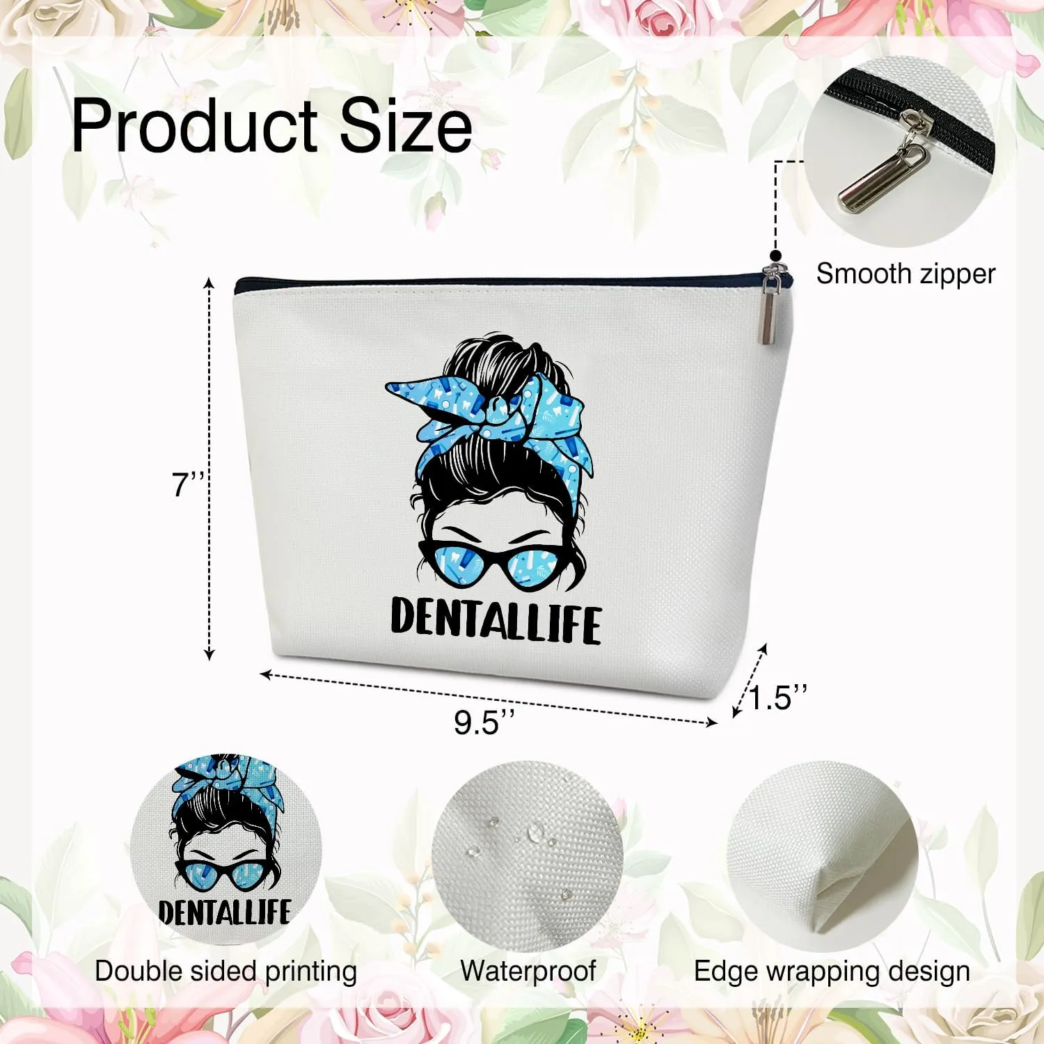 Makeup Bag - Dental Life, Gift for Her, Women, Dentists, Dental Hygienist Student, Dental Assistant, Multifunction Makeup Bag Purse, Toiletry Makeup Bag Pouch Travel Accessories -11