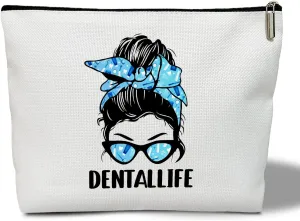 Makeup Bag - Dental Life, Gift for Her, Women, Dentists, Dental Hygienist Student, Dental Assistant, Multifunction Makeup Bag Purse, Toiletry Makeup Bag Pouch Travel Accessories -11