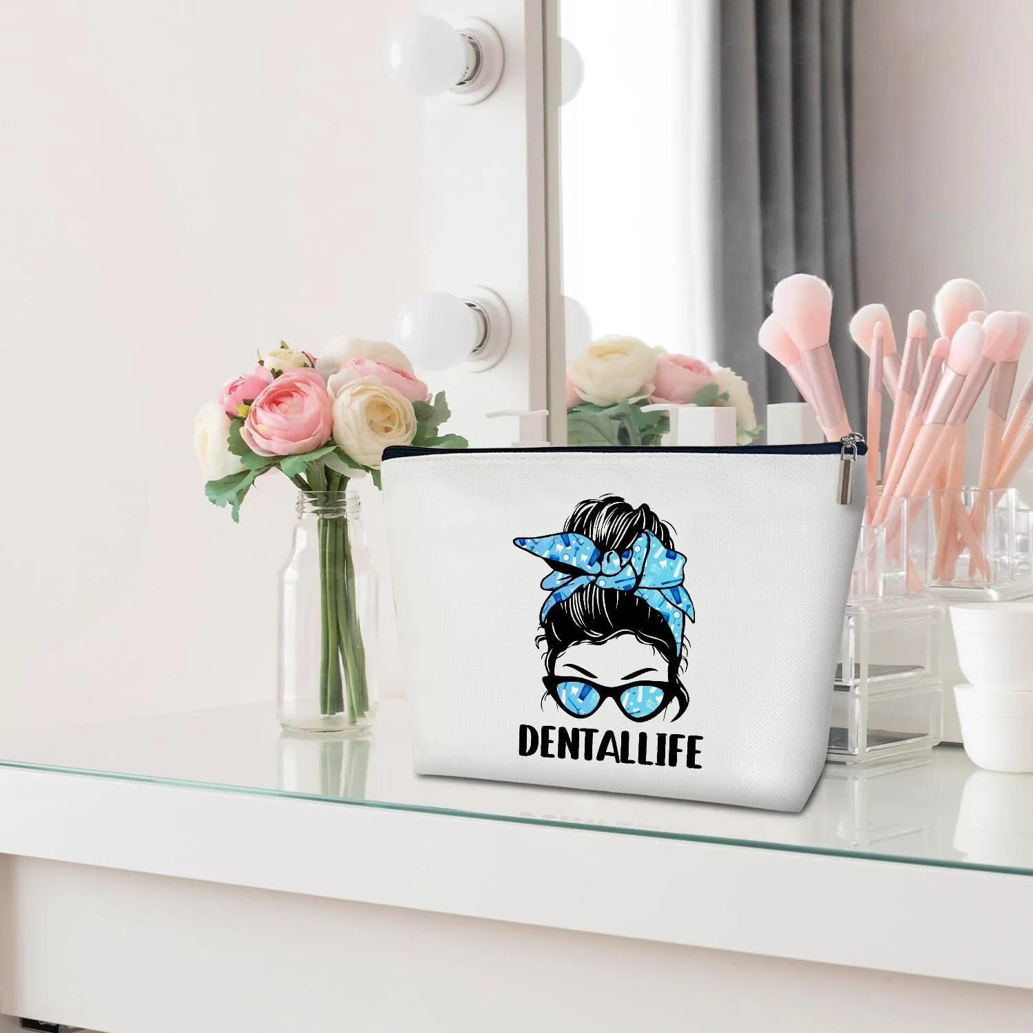 Makeup Bag - Dental Life, Gift for Her, Women, Dentists, Dental Hygienist Student, Dental Assistant, Multifunction Makeup Bag Purse, Toiletry Makeup Bag Pouch Travel Accessories -11
